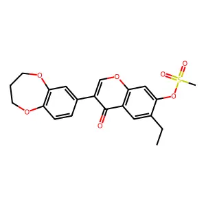 3-(3,4-dihydro-2H-1,5-benzodioxepin-7-yl)-6-ethyl-4-oxo-4H-chromen-7-yl methanesulfonate structure