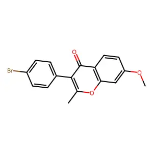 3-(4-bromophenyl)-7-methoxy-2-methyl-4H-chromen-4-one structure