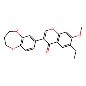 3-(3,4-dihydro-2H-benzo[b][1,4]dioxepin-7-yl)-6-ethyl-7-methoxy-4H-chromen-4-one structure