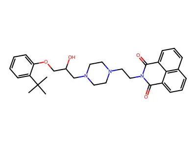 3-(2-{4-[3-(2-tert-butylphenoxy)-2-hydroxypropyl]piperazin-1-yl}ethyl)-3-azatricyclo[7.3.1.0^{5,13}]trideca-1(13),5,7,9,11-pentaene-2,4-dione structure