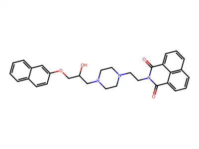 2-[2-[4-(2-hydroxy-3-naphthalen-2-yloxypropyl)piperazin-1-yl]ethyl]benzo[de]isoquinoline-1,3-dione structure