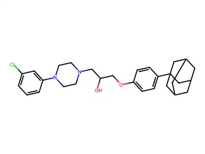 1-[4-(1-Adamantyl)phenoxy]-3-[4-(3-chlorophenyl)piperazin-1-yl]propan-2-ol structure