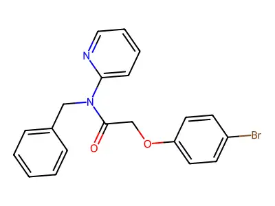 N-benzyl-2-(4-bromophenoxy)-N-pyridin-2-ylacetamide structure