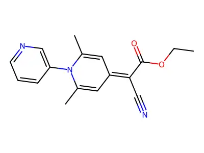 Ethyl 2-cyano-2-(2,6-dimethyl-1-pyridin-3-ylpyridin-4-ylidene)acetate structure