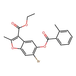 6-Bromo-3-(ethoxycarbonyl)-2-methylbenzo[b]furan-5-yl 2-methylbenzoate structure