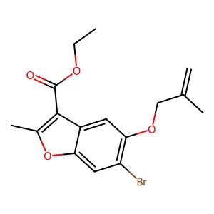 ethyl 6-bromo-2-methyl-5-((2-methylallyl)oxy)benzofuran-3-carboxylate structure