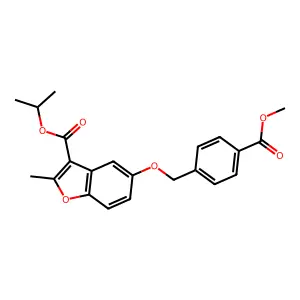 isopropyl 5-((4-(methoxycarbonyl)benzyl)oxy)-2-methylbenzofuran-3-carboxylate structure