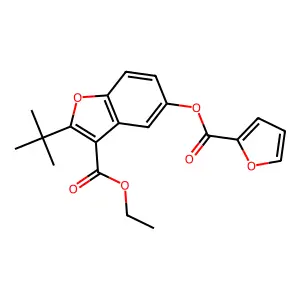 Ethyl 2-tert-butyl-5-(furan-2-carbonyloxy)-1-benzofuran-3-carboxylate structure
