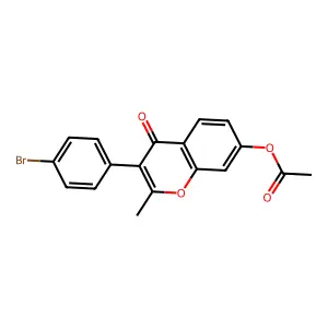 3-(4-bromophenyl)-2-methyl-4-oxo-4H-chromen-7-yl acetate structure