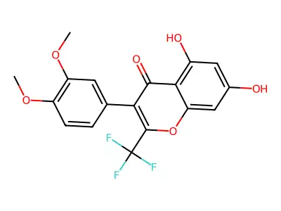3-(3,4-Dimethoxyphenyl)-5,7-dihydroxy-2-(trifluoromethyl)chromen-4-one structure