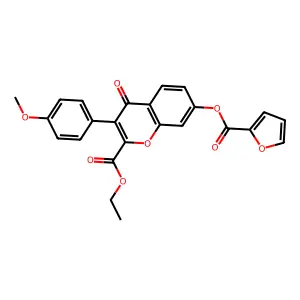 Ethyl 7-(furan-2-carbonyloxy)-3-(4-methoxyphenyl)-4-oxochromene-2-carboxylate structure