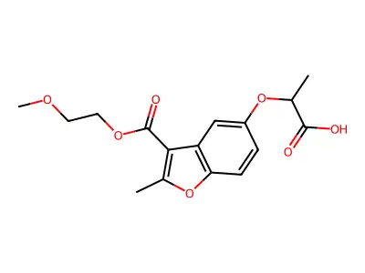 2-((3-((2-Methoxyethoxy)carbonyl)-2-methylbenzofuran-5-yl)oxy)propanoic acid structure