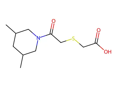 2-((2-(3,5-Dimethylpiperidin-1-yl)-2-oxoethyl)thio)acetic acid structure