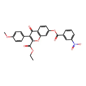 2-(Ethoxycarbonyl)-3-(4-methoxyphenyl)-4-oxochromen-7-yl 3-nitrobenzoate structure