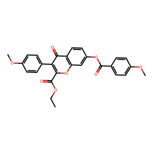 2-(Ethoxycarbonyl)-3-(4-methoxyphenyl)-4-oxochromen-7-yl 4-methoxybenzoate structure