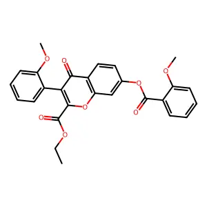 2-(Ethoxycarbonyl)-3-(2-methoxyphenyl)-4-oxochromen-7-yl 2-methoxybenzoate structure