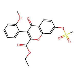 Ethyl 3-(2-methoxyphenyl)-7-methylsulfonyloxy-4-oxochromene-2-carboxylate structure