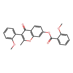 3-(2-methoxyphenyl)-2-methyl-4-oxo-4H-chromen-7-yl 2-methoxybenzoate structure