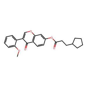 3-(2-methoxyphenyl)-4-oxo-4H-chromen-7-yl 3-cyclopentylpropanoate structure