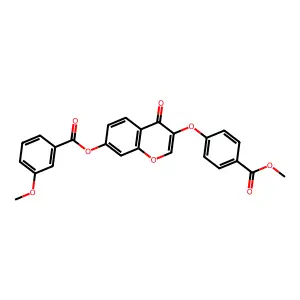 3-(4-(methoxycarbonyl)phenoxy)-4-oxo-4H-chromen-7-yl 3-methoxybenzoate structure