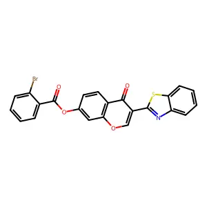 3-(benzo[d]thiazol-2-yl)-4-oxo-4H-chromen-7-yl 2-bromobenzoate structure