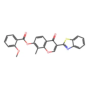 3-(benzo[d]thiazol-2-yl)-8-methyl-4-oxo-4H-chromen-7-yl 2-methoxybenzoate structure