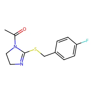 2-Imidazoline, 1-acetyl-2-((p-fluorobenzyl)thio)- structure