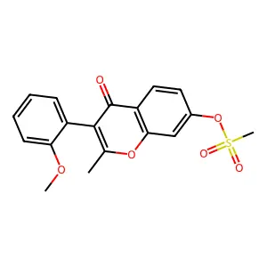 3-(2-methoxyphenyl)-2-methyl-4-oxo-4H-chromen-7-yl methanesulfonate structure