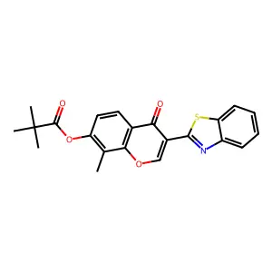 3-(benzo[d]thiazol-2-yl)-8-methyl-4-oxo-4H-chromen-7-yl pivalate structure