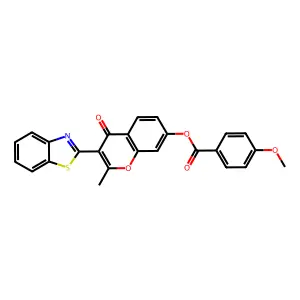 3-(benzo[d]thiazol-2-yl)-2-methyl-4-oxo-4H-chromen-7-yl 4-methoxybenzoate structure