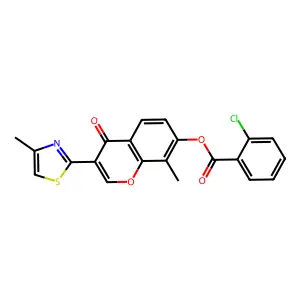 8-methyl-3-(4-methylthiazol-2-yl)-4-oxo-4H-chromen-7-yl 2-chlorobenzoate structure
