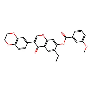 3-(2,3-dihydrobenzo[b][1,4]dioxin-6-yl)-6-ethyl-4-oxo-4H-chromen-7-yl 3-methoxybenzoate structure