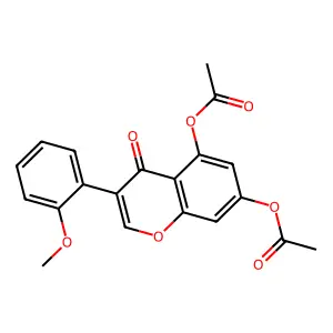 3-(2-methoxyphenyl)-4-oxo-4H-chromene-5,7-diyl diacetate structure
