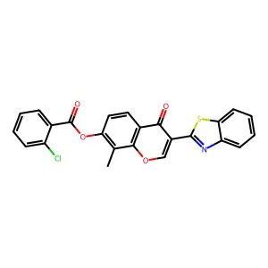 3-(benzo[d]thiazol-2-yl)-8-methyl-4-oxo-4H-chromen-7-yl 2-chlorobenzoate structure