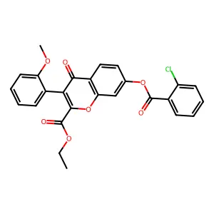 Ethyl 7-(2-chlorobenzoyl)oxy-3-(2-methoxyphenyl)-4-oxochromene-2-carboxylate structure