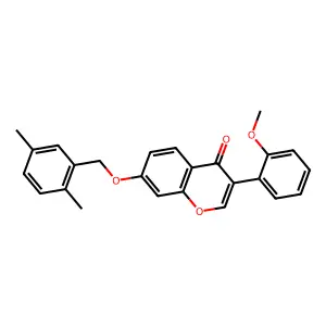 7-[(2,5-Dimethylphenyl)methoxy]-3-(2-methoxyphenyl)chromen-4-one structure