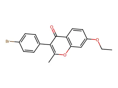 3-(4-bromophenyl)-7-ethoxy-2-methyl-4H-chromen-4-one structure