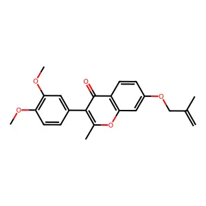 3-(3,4-dimethoxyphenyl)-2-methyl-7-((2-methylallyl)oxy)-4H-chromen-4-one structure