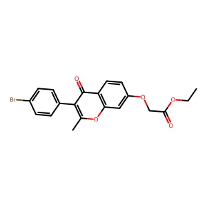 ethyl 2-{[3-(4-bromophenyl)-2-methyl-4-oxo-4H-chromen-7-yl]oxy}acetate structure
