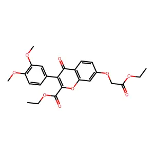 ethyl 3-(3,4-dimethoxyphenyl)-7-(2-ethoxy-2-oxoethoxy)-4-oxo-4H-chromene-2-carboxylate structure