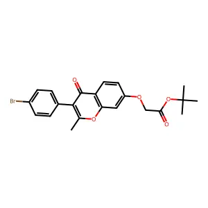 tert-butyl 2-{[3-(4-bromophenyl)-2-methyl-4-oxo-4H-chromen-7-yl]oxy}acetate structure