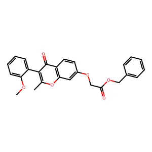 benzyl {[3-(2-methoxyphenyl)-2-methyl-4-oxo-4H-chromen-7-yl]oxy}acetate structure