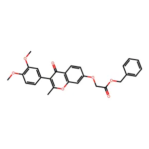 benzyl 2-((3-(3,4-dimethoxyphenyl)-2-methyl-4-oxo-4H-chromen-7-yl)oxy)acetate structure