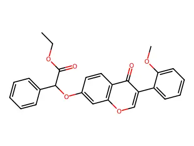 Ethyl 2-[3-(2-methoxyphenyl)-4-oxochromen-7-yl]oxy-2-phenylacetate structure
