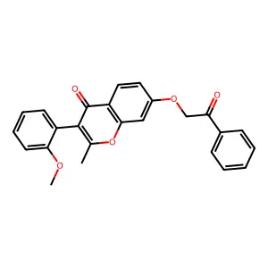 3-(2-methoxyphenyl)-2-methyl-7-(2-oxo-2-phenylethoxy)-4H-chromen-4-one structure