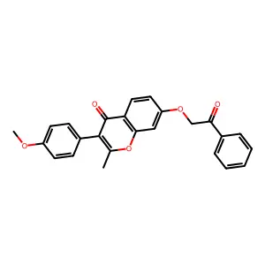 3-(4-methoxyphenyl)-2-methyl-7-(2-oxo-2-phenylethoxy)-4H-chromen-4-one structure