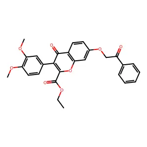 ethyl 3-(3,4-dimethoxyphenyl)-4-oxo-7-(2-oxo-2-phenylethoxy)-4H-chromene-2-carboxylate structure