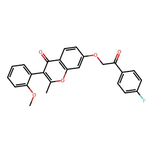 7-[2-(4-Fluorophenyl)-2-oxoethoxy]-3-(2-methoxyphenyl)-2-methylchromen-4-one structure