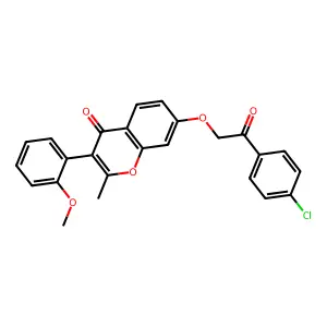 7-[2-(4-Chlorophenyl)-2-oxoethoxy]-3-(2-methoxyphenyl)-2-methylchromen-4-one structure