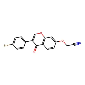 2-((3-(4-bromophenyl)-4-oxo-4H-chromen-7-yl)oxy)acetonitrile structure